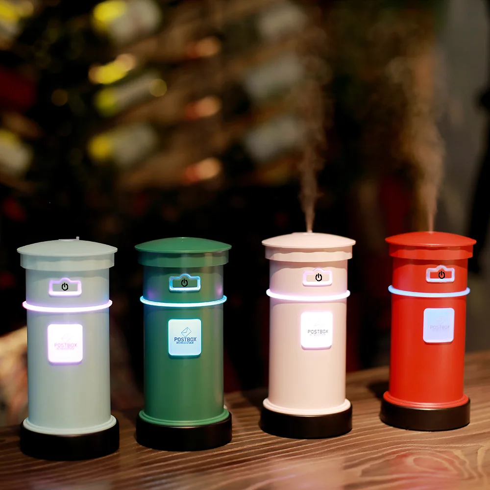 Post Box Ultrasonic Air Humidifier Essential Oil Diffuser Mini USB Mist Maker Car Household Atomizer Night Light | Бытовая техника