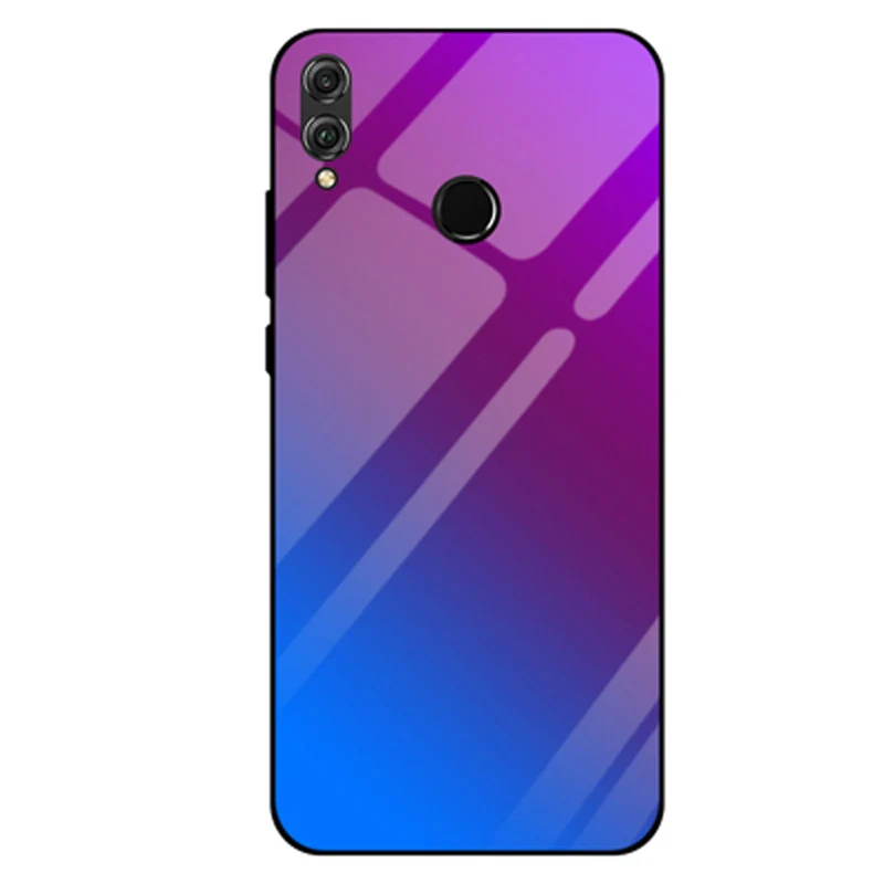 Для Huawei Y9 2019 чехол сплошной цвет Закаленное стекло для телефона Чехлы Y 9