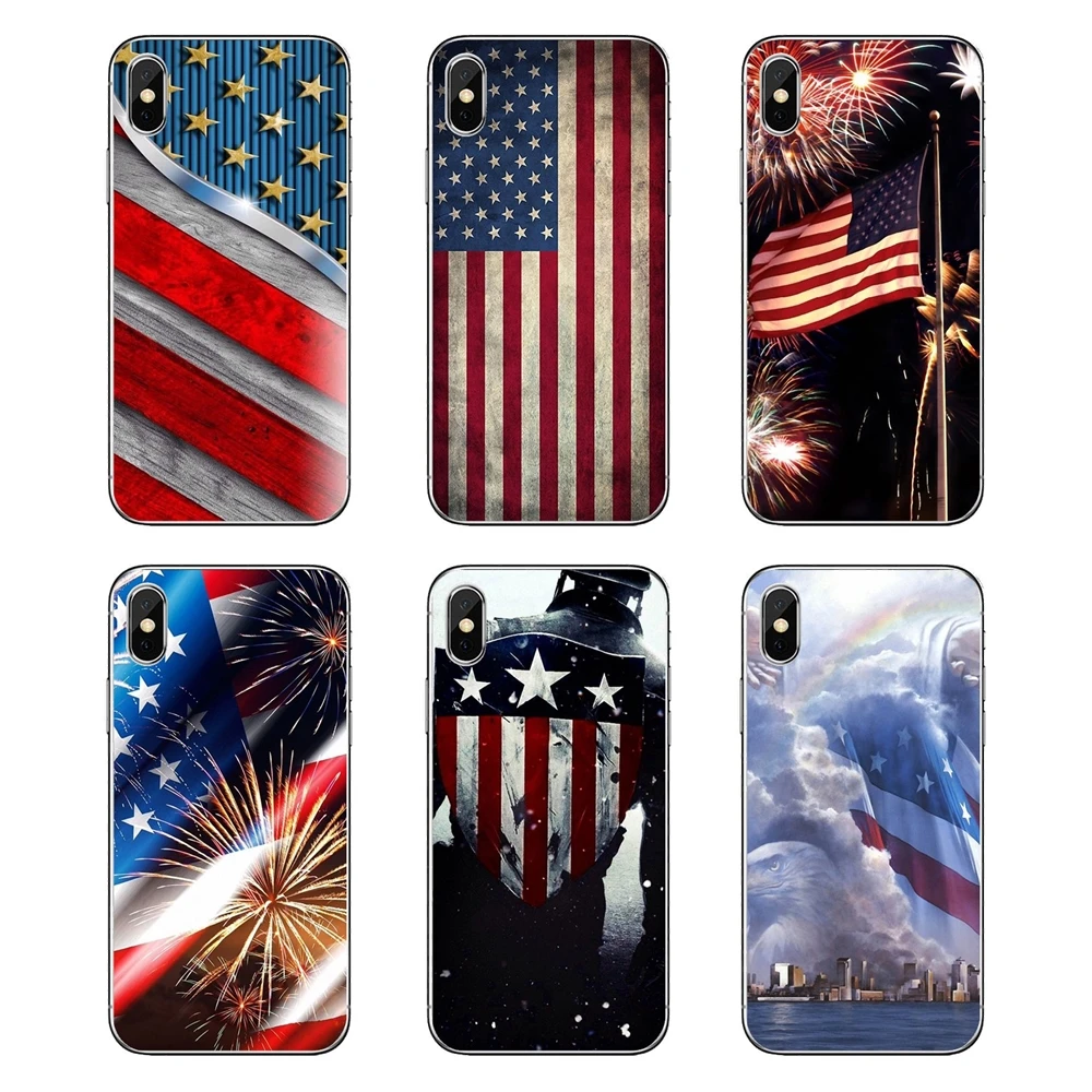 Мягкие прозрачные чехлы для Motorola Moto X4 E4 E5 G5 G5S G6 Z Z3 G3 C Play Plus флаг США | Мобильные