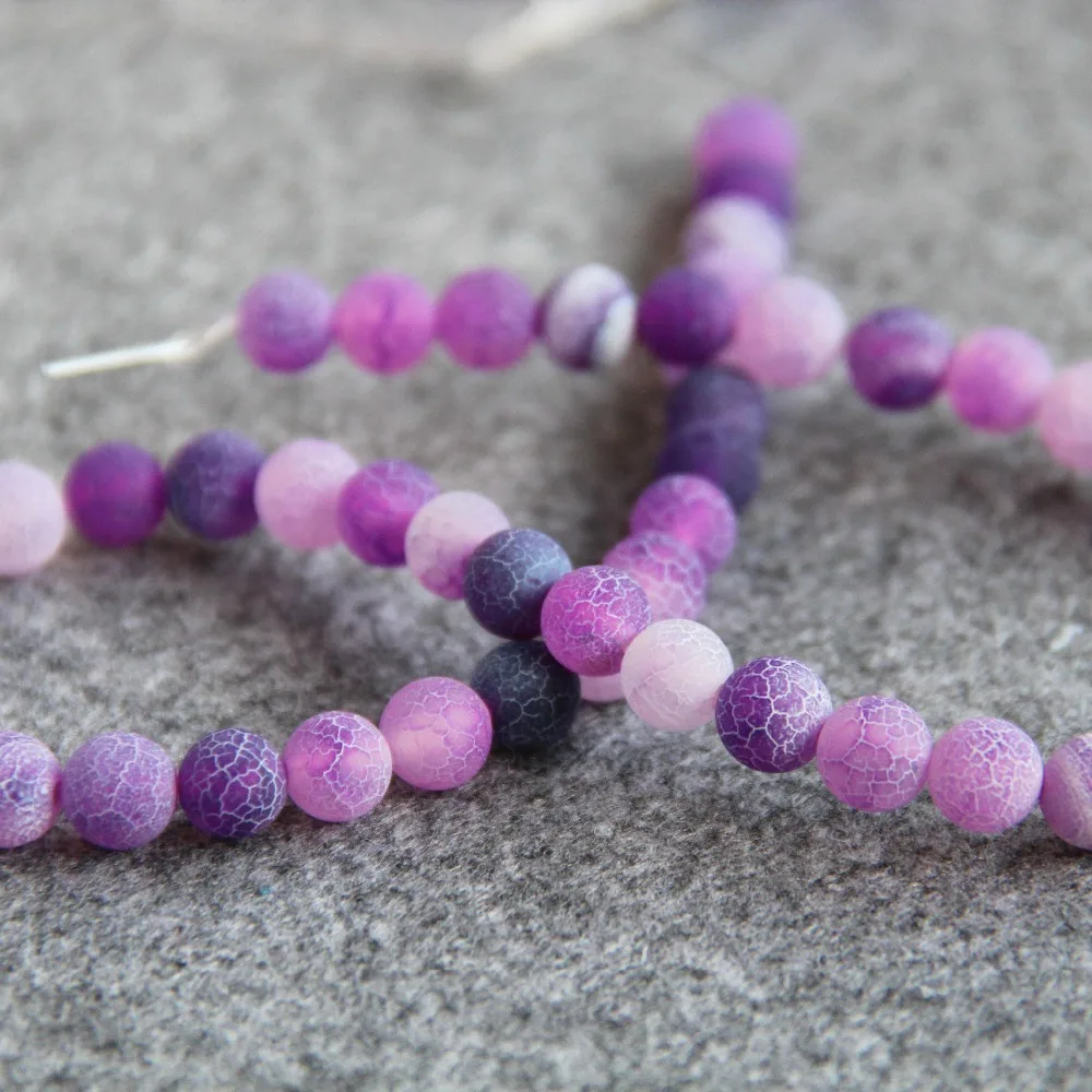 Хит продаж новинка для ожерелий 8 мм в полоску фиолетовый натуральный матовый