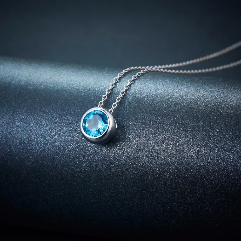 Женская подвеска с голубым топазом 925 карата серебро пробы|pendants only|fine jewelrypendant |