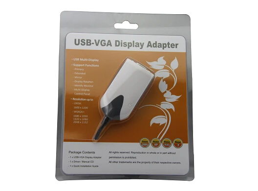 Высокое качество USB 2,0 на VGA Мульти-дисплей адаптер конвертер 1080 p USB на VGA адаптер кабель