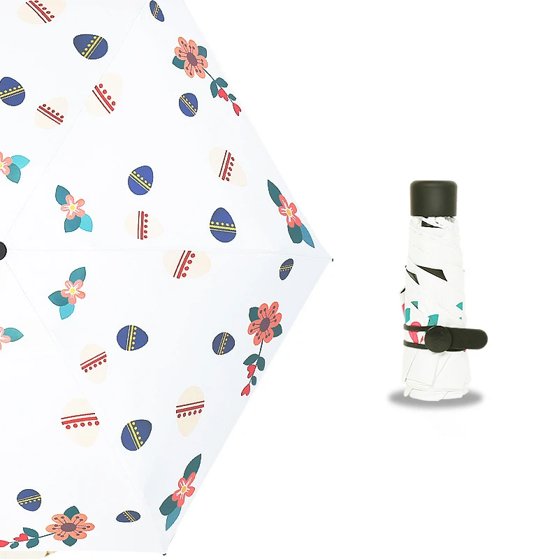 

Fashion New Five Folding Umbrella Black Coating Women Men Mini Parasol Girls Anti-UV Waterproof Portable Travel Sun UMBRELLAS
