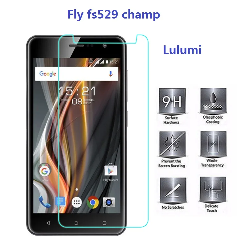 Защитное стекло Fs529 закаленное для Fly Champ защитное 2.5D 9h Fs 529|Защитные стёкла и