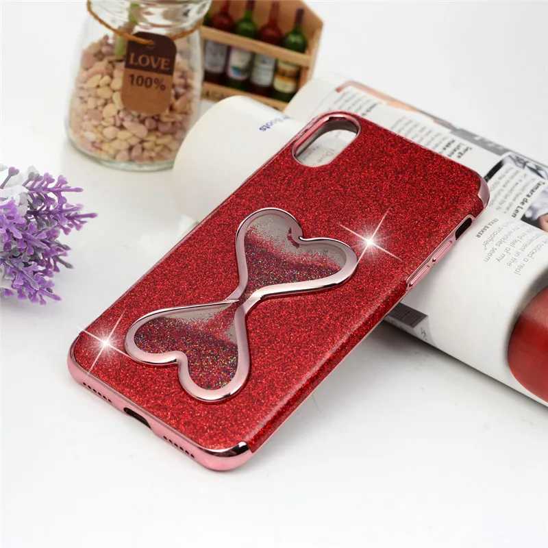 Phone Case for iPhone X 8 7 6S 6 Plus Bling Glitter Liquid Quicksand Heart Hourglass Soft TPU Capa iPhoneX |