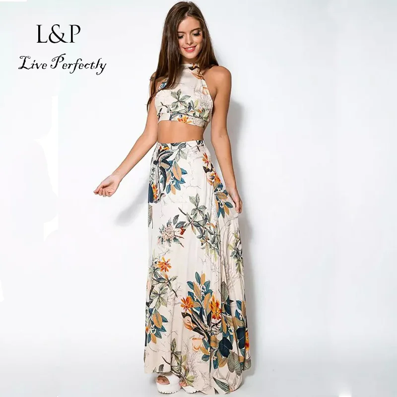 2 предмета сексуальное длинное платье без рукавов с принтом 2018 женские летние