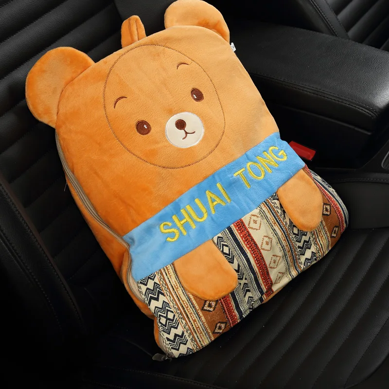 barato Colcha E Brinquedos De Pelúcia Dos Desenhos Animados Travesseiro Cochilo Escritório Mochila é O Automóvel Ar Condicionado Almofada Cobertor