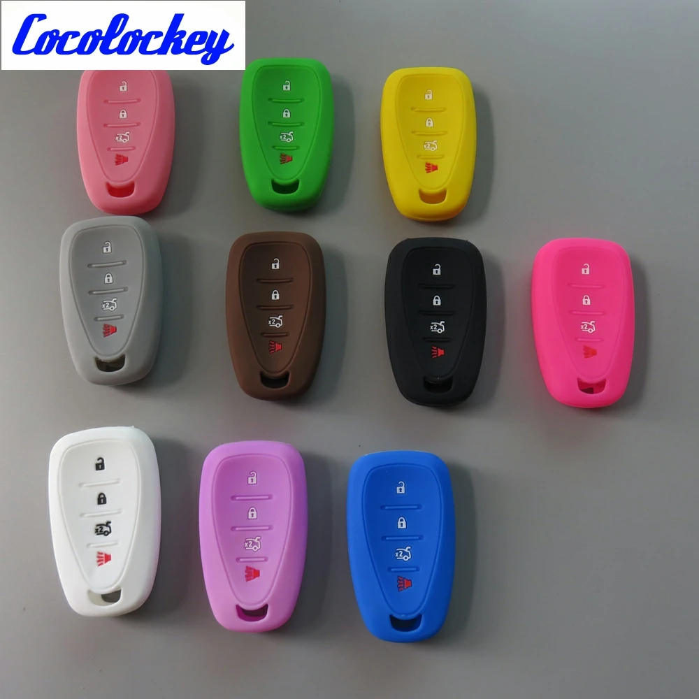 Cocolockey силиконовый чехол для автомобильного ключа Chevrolet Camaro Cruze Malibu Smart Remote Key Entry Fob