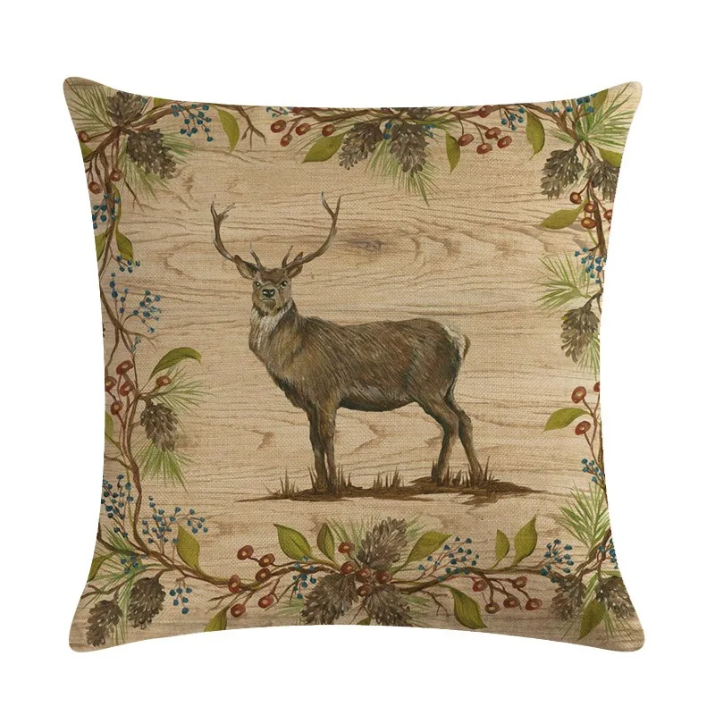 JAYQUERING Rural Trendy Bear Deer Animal Vintage Pillowcase 2019 New Design Flax High Quality Bedding Home Textile Products E482 | Дом и сад