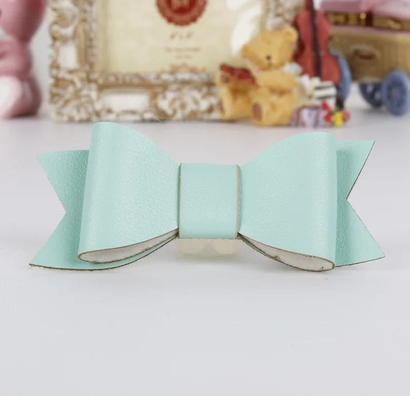 retail 2015 new Glitter Felt and Artificial Leather Bow Hair Clips girl Fashion Accessory Grips |