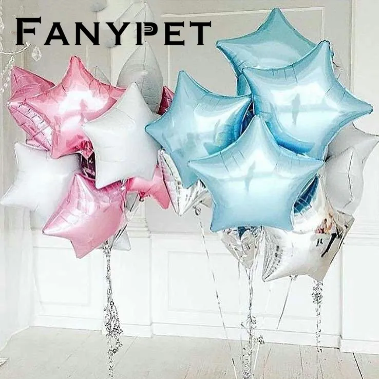 

wholesale 50pcs/lot star shape Metallic Color 18 inch foil balloons for wedding decoration plain star helium air mylar ballon