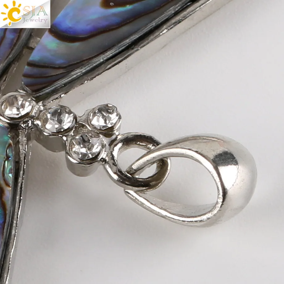 Кулон в виде стрекозы CSJA кулон из ракушек стразы с кристаллами циркония Ретро