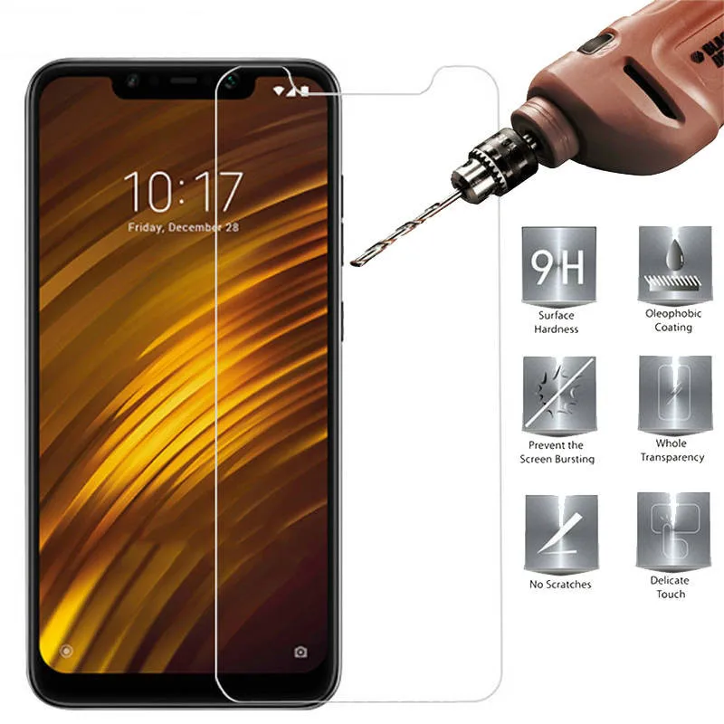 2 шт. закаленное стекло для Xiaomi Redmi 6 Pro 6A Mi Mix 2S 8 8SE Lite Pocophone F1 Черная защитная пленка