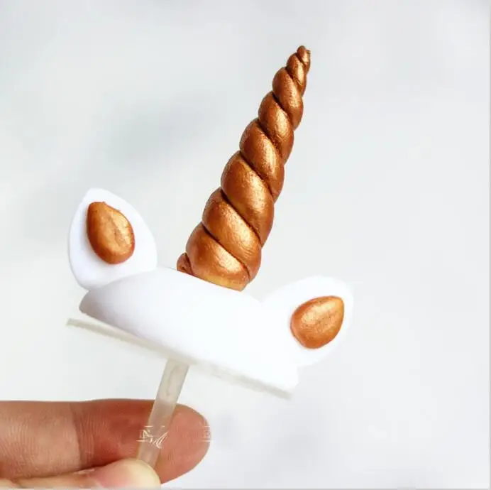 Small gold horn ears Крылья ангела, единорог, вечерние украшения, кекс, Топпер для торта на день рождения, инструмент для украшения торта, Топпер для детского душа - Цвет: Small gold horn ears