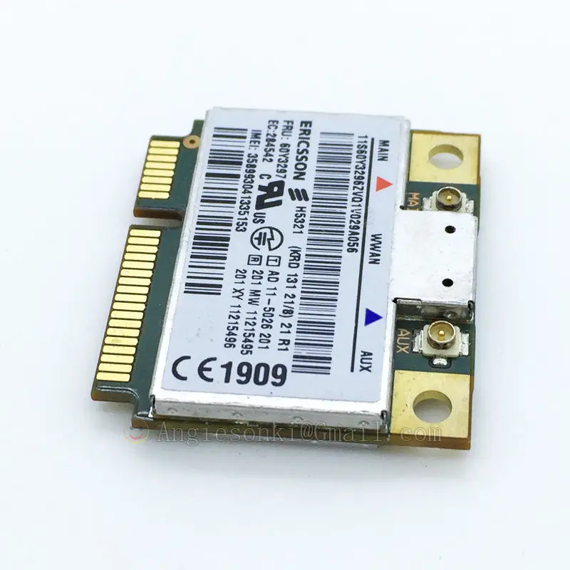 Ericsson H5321GW WWAN мобильный широкополосный 21M 3G Карта 60Y3297 PCIE для lenovo Thinkpad X230 W530 T430 L420 L421