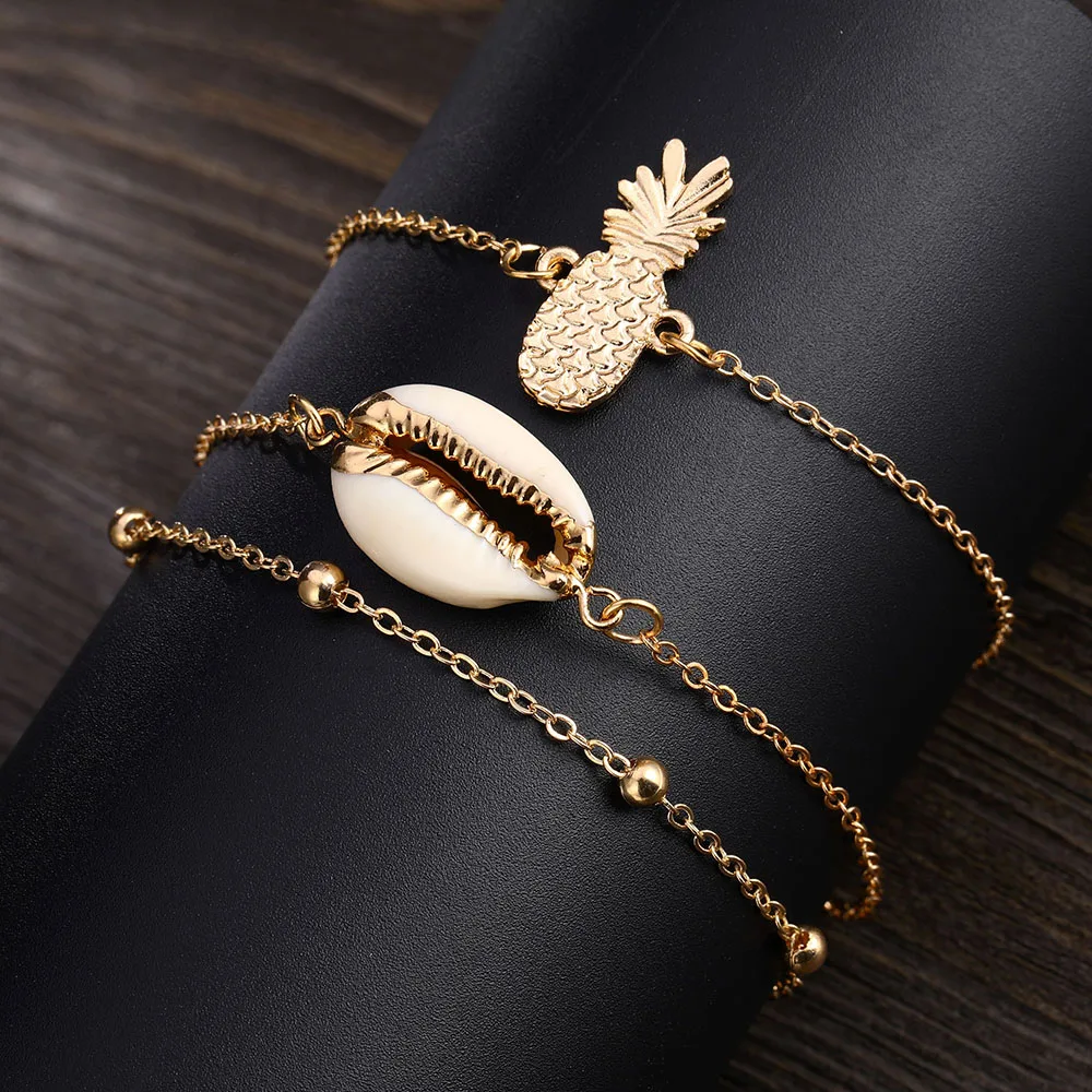 DAXI богемные браслеты с буквами набор для женщин многослойная цепочка и звено