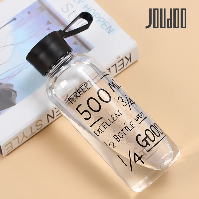 JOUDOO 500 мл портативные стеклянные бутылки для воды уличная космическая бутылка