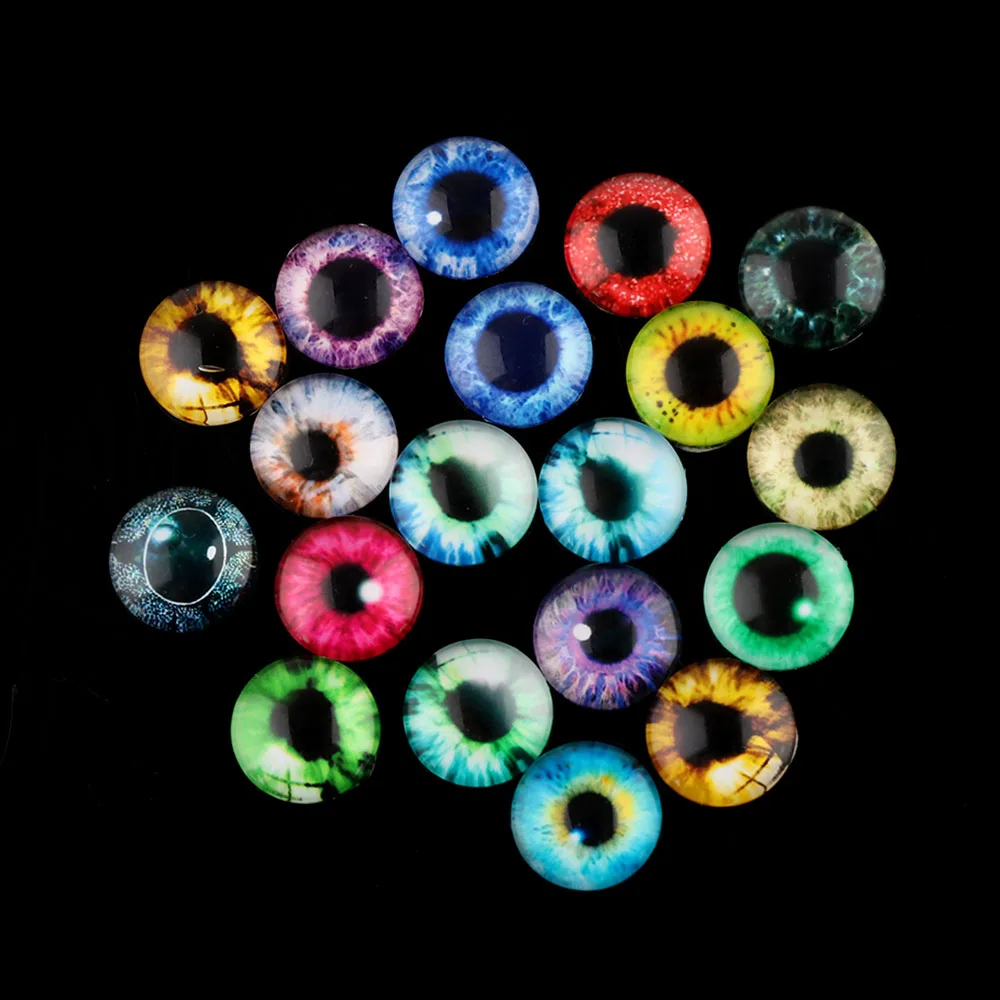 

20Pcs Dolls Glass Eyes 10MM/16MM/20MM Wiggly DIY Crafts Eyes For Toy Dinosaur Animal Eye Time Gem Doll Accessories