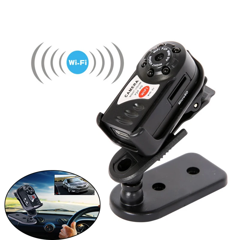 Mini Q7 Camera 480P Wifi Infrared Night Vision with Six Lights 300 000 (dpi) Camcorders Kits for Car Home Security-TF CCTV | Электроника