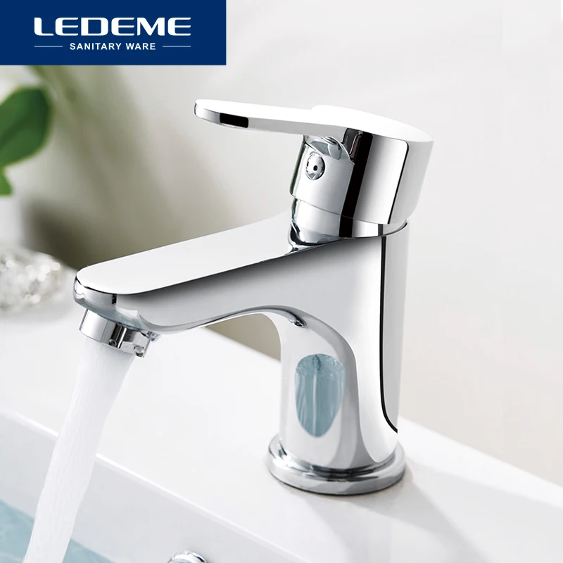 LEDEME Смеситель для умывальника латунь Цвет: хром L1003|basin faucet|waterfall faucetmodern waterfall faucet |