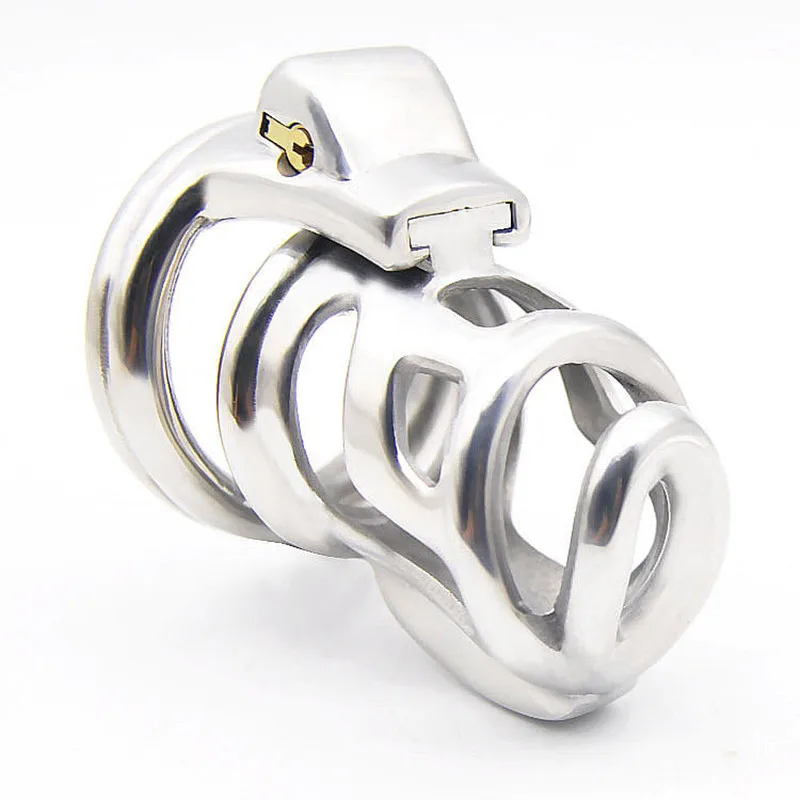 

Sex Products Male Penis Cage Stainless Steel Chastity Device Cockrings Locking Slave Restraint Cage Sex Toys Men G7-1-236