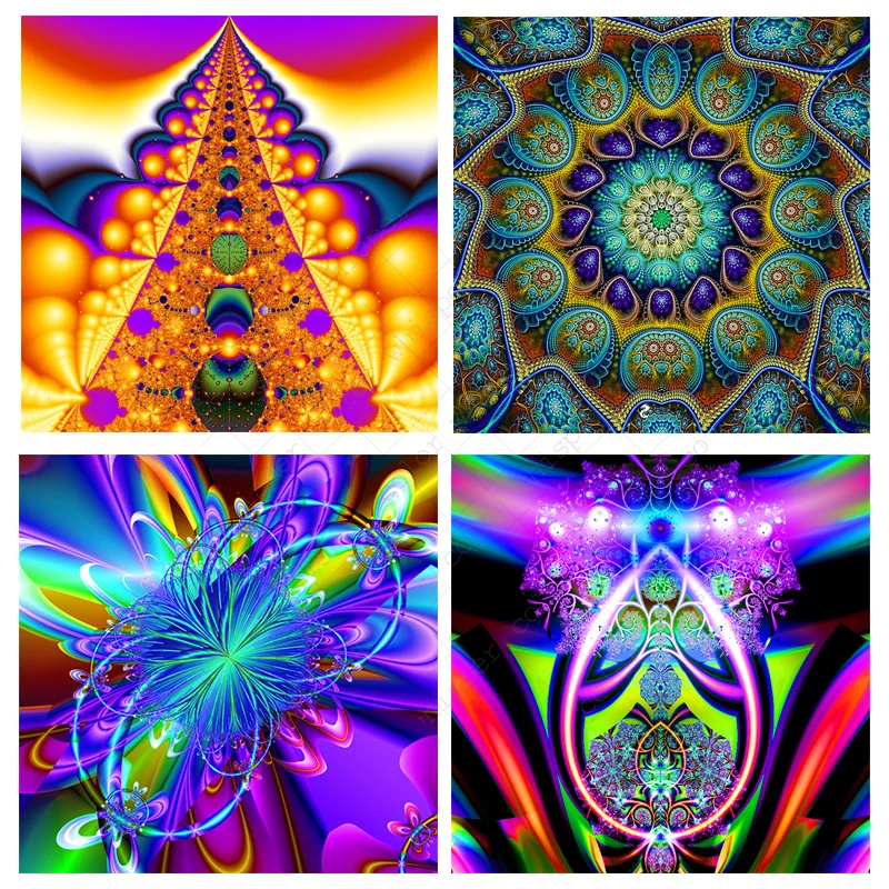 Алмазная картина полностью квадратная/круглая &quotМандала Fractals&quot Daimond живопись