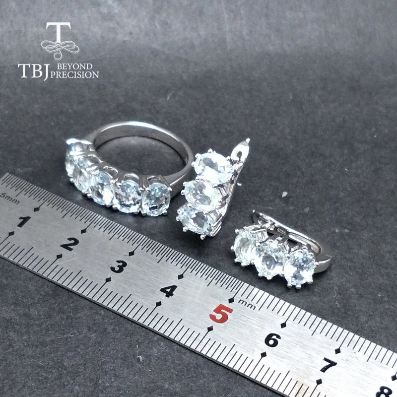 Женский комплект из кольца и серег TBJ простой классический натурального