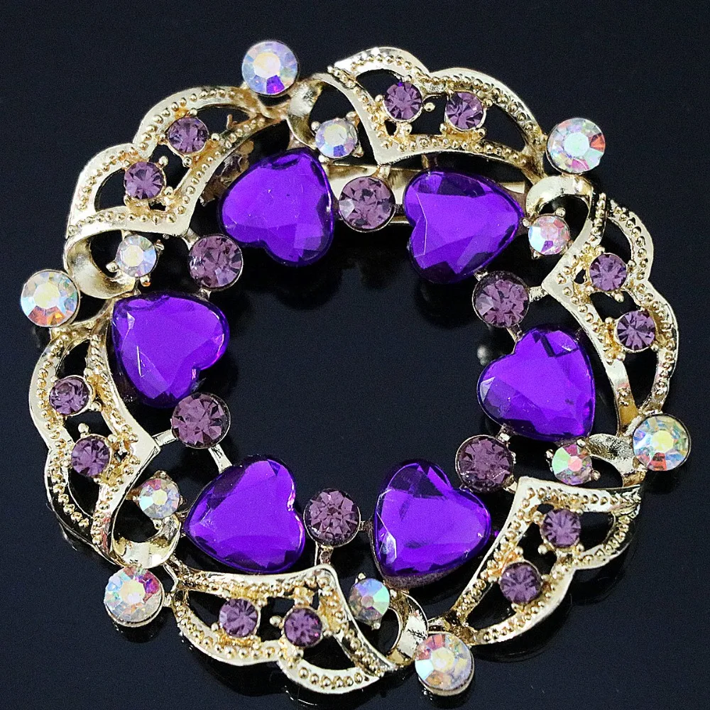 Новый полу-драгоценные Корейский большой круглый брошь для женщин красочные