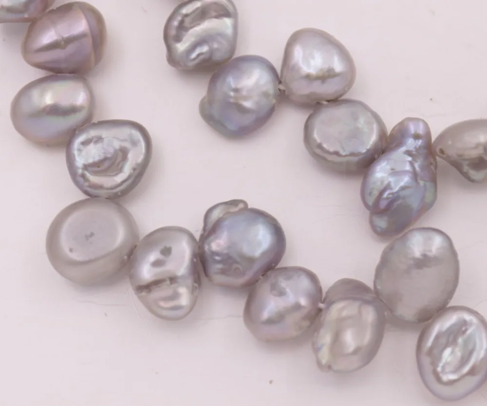 6mm-9mm Freeform Silver Gray Keshi Pearl Loose Beads Jewelry Making 15&quot Strand | Украшения и аксессуары