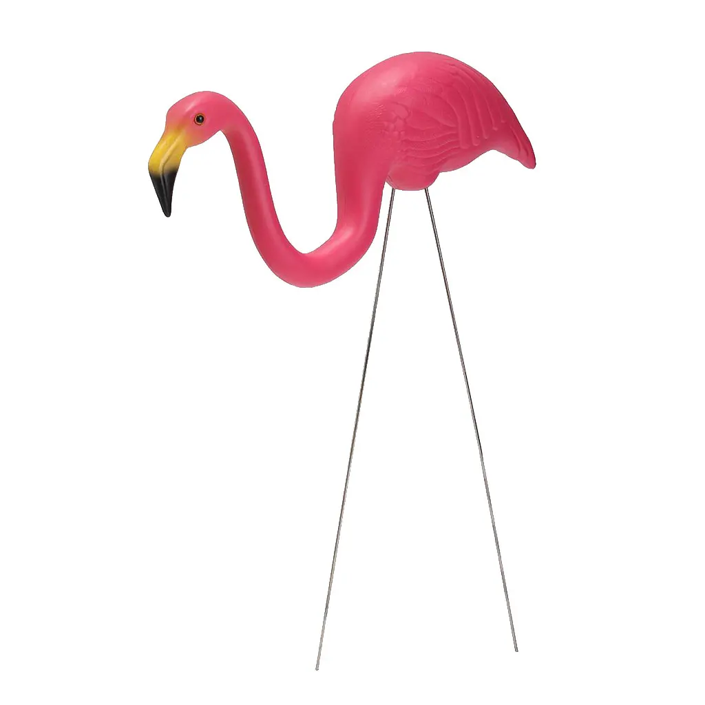 

Pink Looking Down Lawn Pond Flamingo Garden Party Yard Ornaments Art Decor