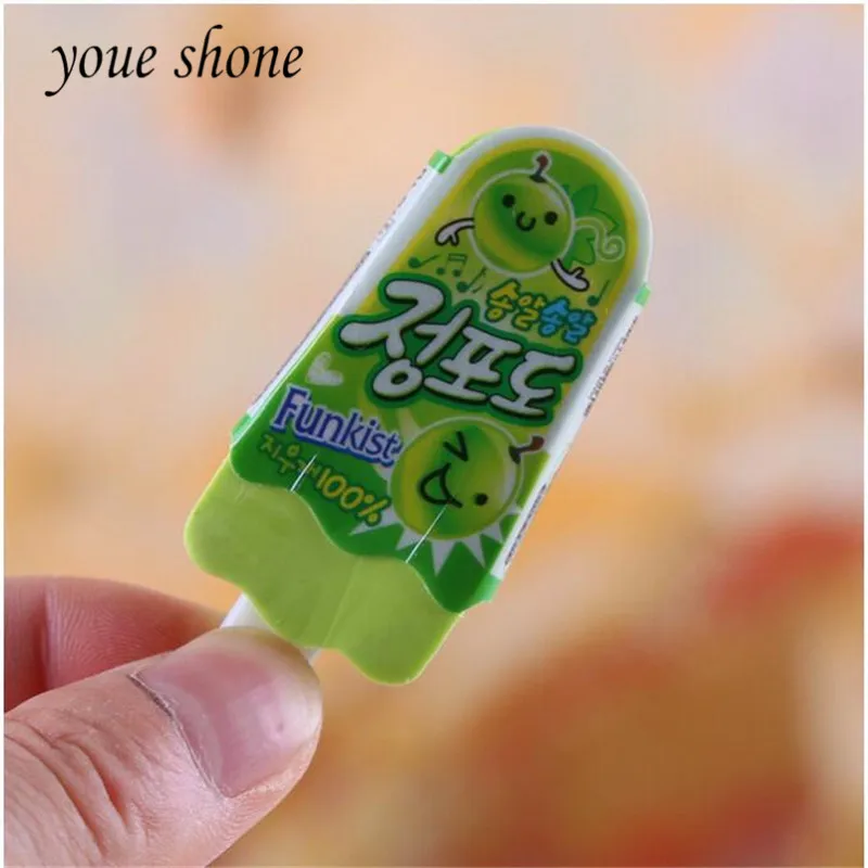 

1pcs Korea Rubber Popsicle Eraser Pupils Stationery Children's School Supplies hot ites sale
