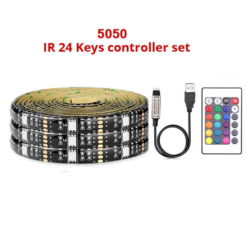 DC 5 в USB светодиодный светильник 5050 RGB гибкий 1 м 2 ТВ фон ing клейкая лента IP20 не