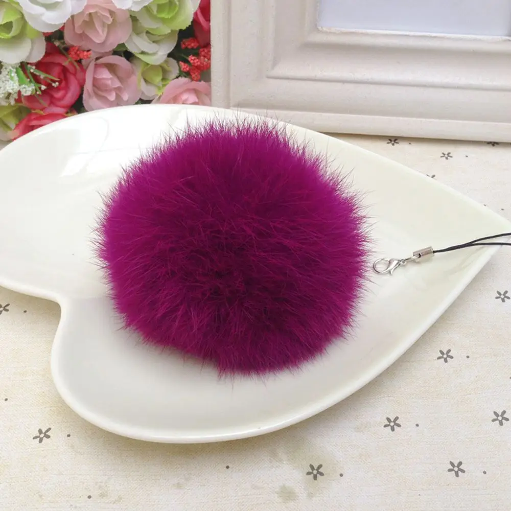 Брелок для ключей с помпоном из натурального меха кролика|ball key chain|fur ball chainkey chain |