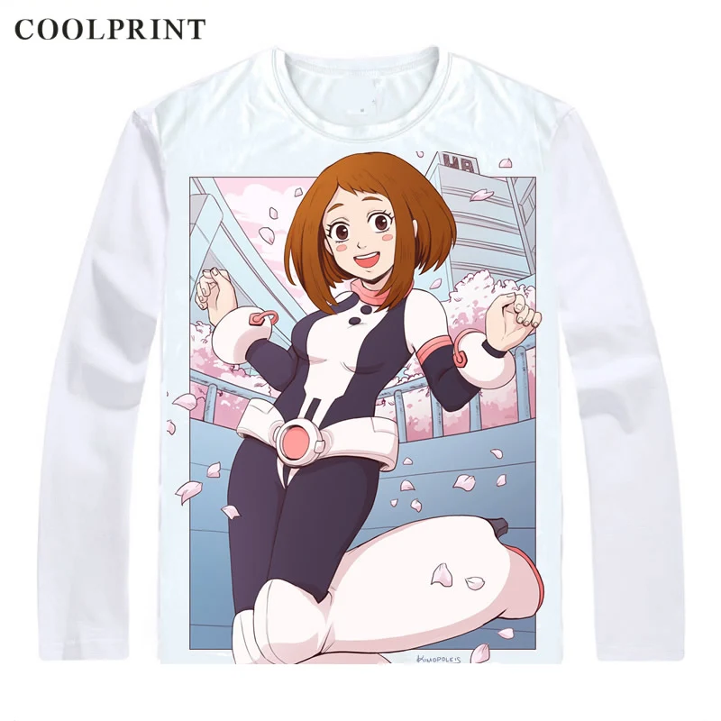 Uraraka Ochako футболка Boku no Hero Academy My Hero Academy мужская футболка Повседневная Винтажная футболка футболки с длинными рукавами и принтом - Цвет: Style 8