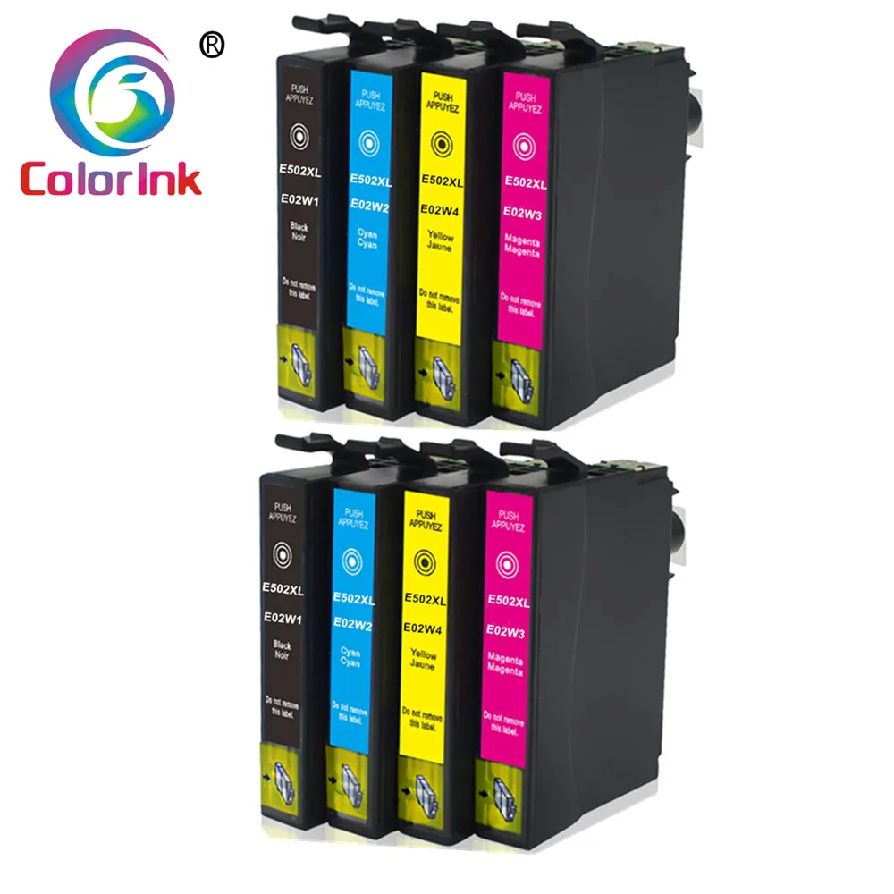 8 Pack ColoInk 12 упаковок чернила для струйного принтера для Epson 502XL T502XL чернильный картридж для принтера Epson Expression Home XP-5100 5105 2860DWF 2865D печати - Цвет: 8 Pack