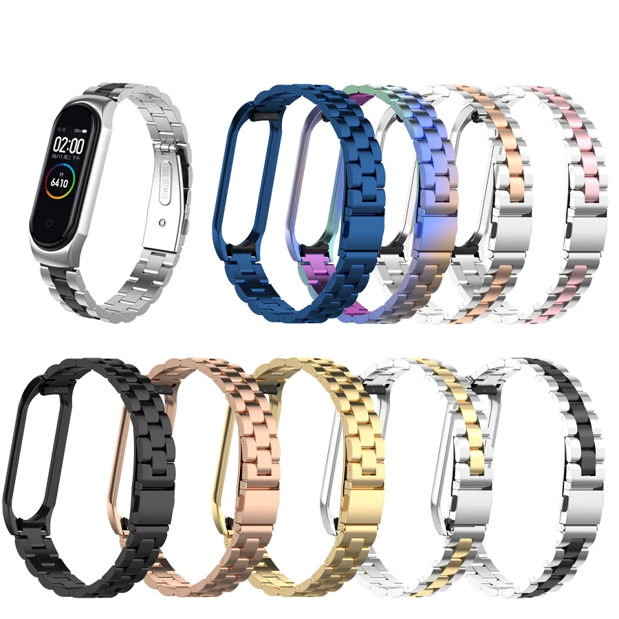 

Для Mi Band 4 металлический ремешок из нержавеющей стали ремешок для Xiaomi Mi Band 4 браслет Mi Band 4 Correa