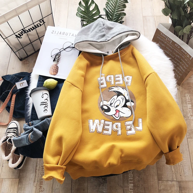 Женские толстовки Kawaii, простые, универсальные, шикарные, мягкие, теплые, высокое качество, милые, милые, с надписями, с героями мультфильмов, повседневные, корейский стиль, новинка, для девочек