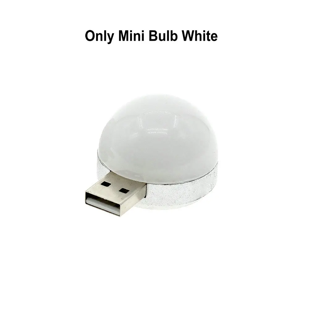 Mini Bulb White Светодиодный ночник с питанием от USB, 3 Вт, настольная лампа для чтения книг, потолочный светильник, включение/выключение для кемпинга, аварийная лампа - Испускаемый цвет: Mini Bulb White