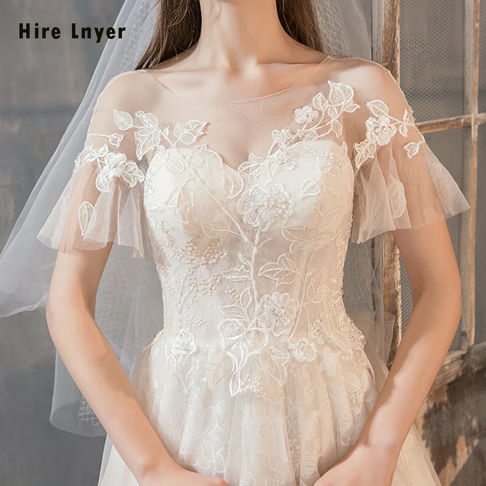 Vestido De Noiva Renda Short Sleeve Beading Lace Sheath Wedding Dresses Fashion Robe Sirene Mariage Bridal Gowns | Свадьбы и
