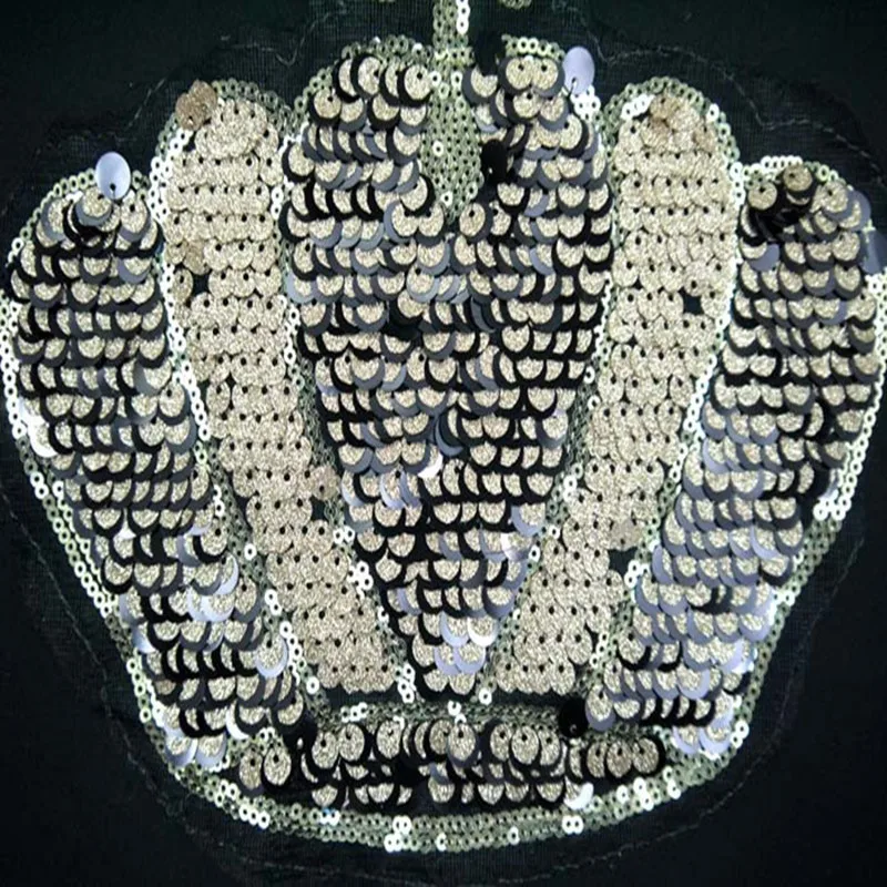 1 шт. патчи корона для одежды Блестящий бисер вышивка Корона большой сумка DIY