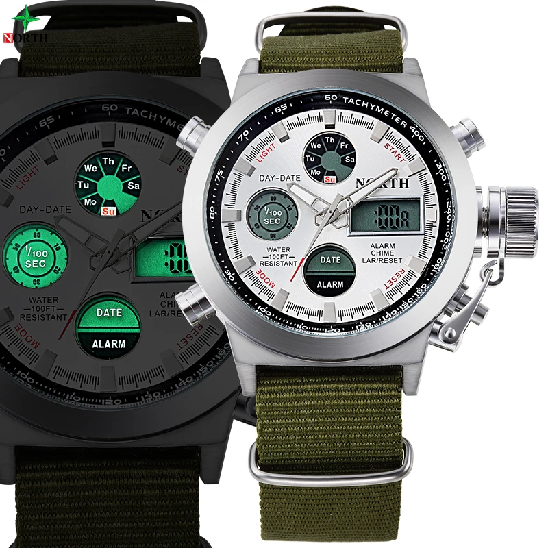 Модные армия Прохладный Для мужчин Военная Униформа часы Холст ремешок часов