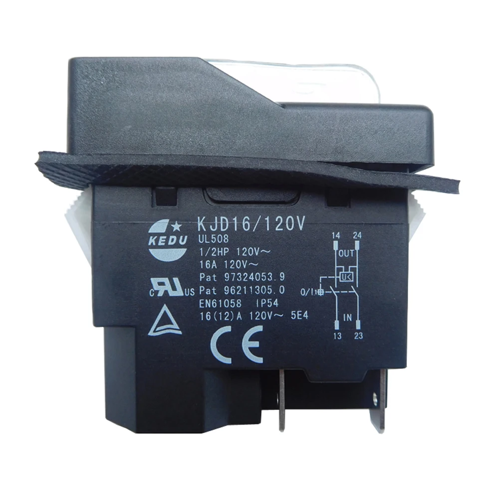 KJD16 220V 120V 4 Пина электромагнитный кнопочный переключатель вкл/выкл выключатели с защитой от перегрузки UVLO для электрических Мощность инструменты