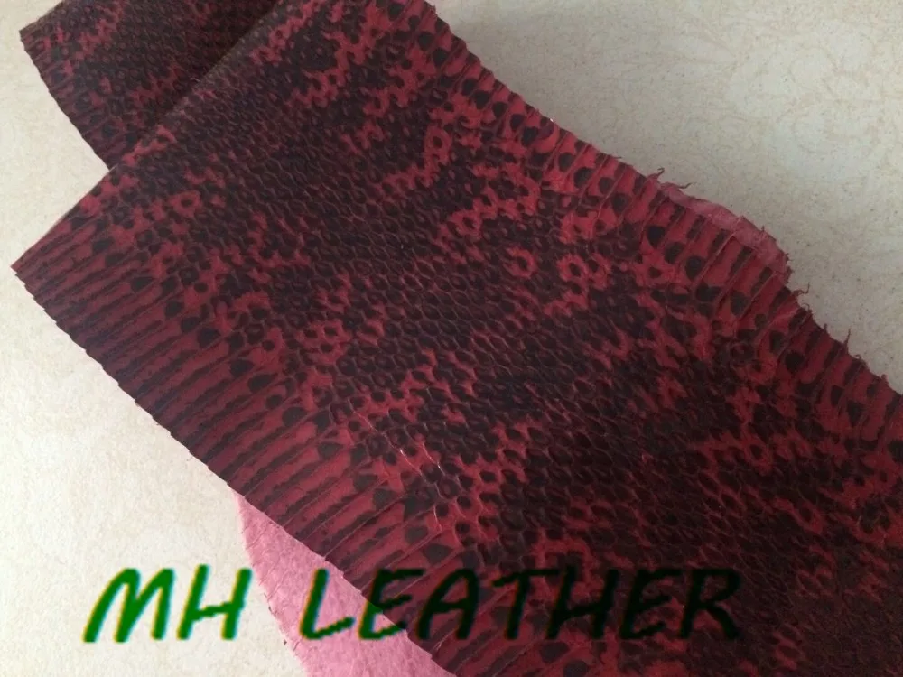 WS006 бордовая красная змеиная кожа для кожи DIY, натуральная змеиная кожа