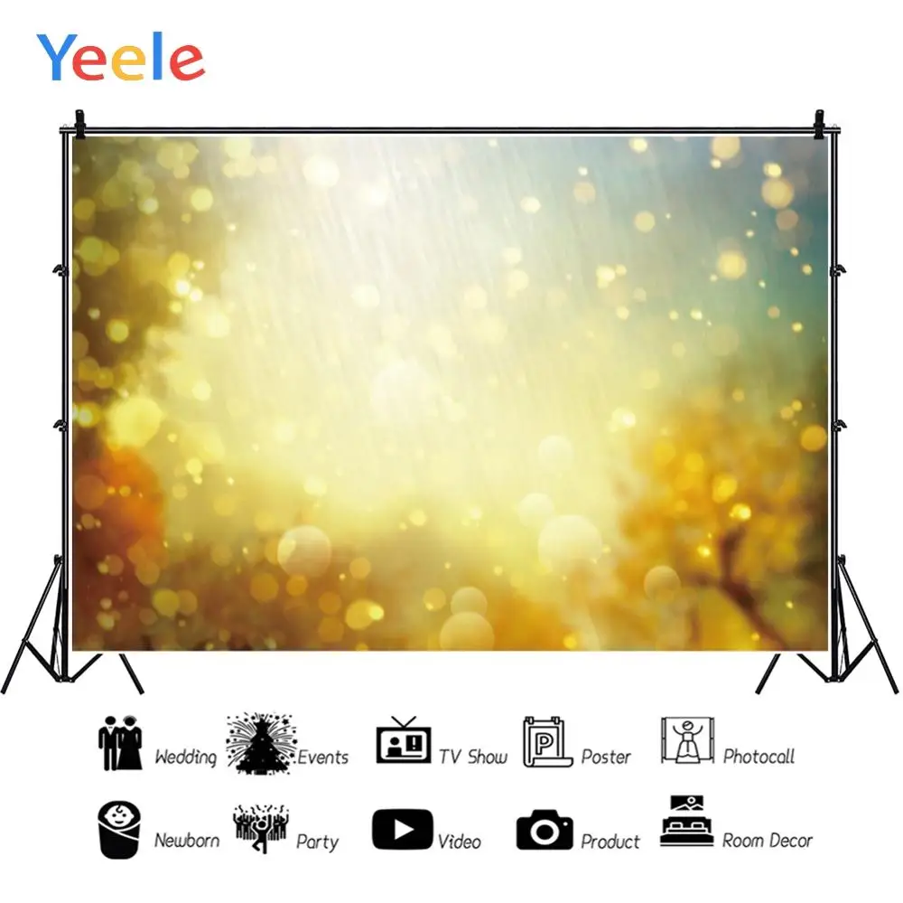Фоны для фотосъемки Yeele осенние золотые солнечные лучи боке опавшие листья