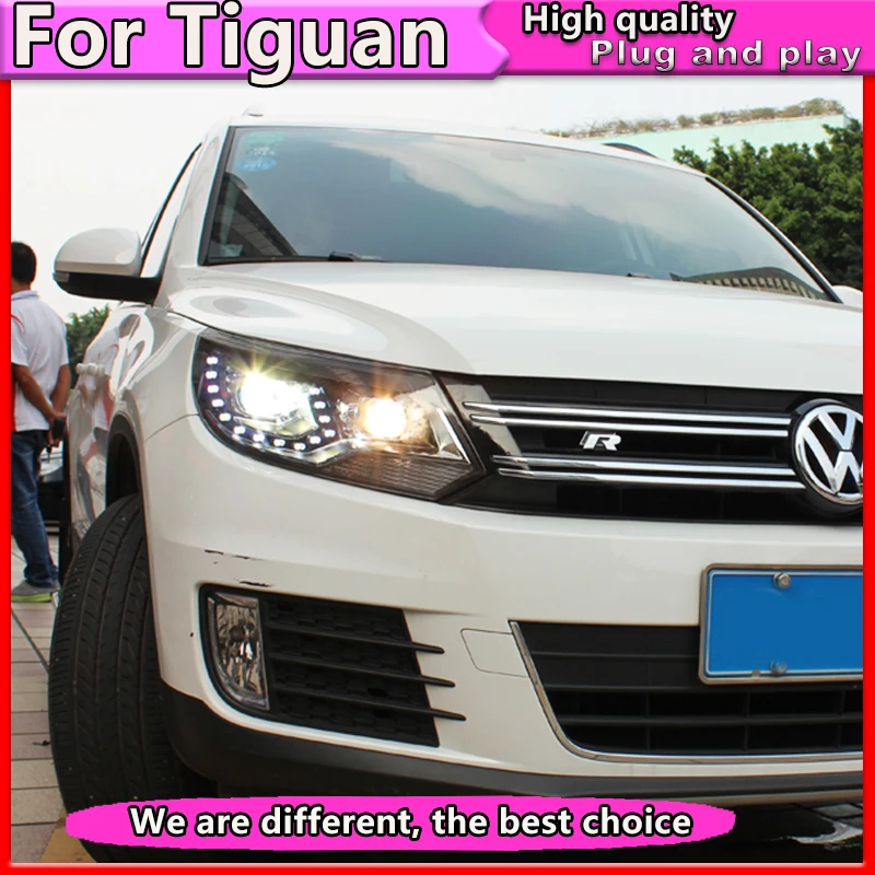 Автомобильный Стайлинг для VW 2013- Tiguan фары новые Tiguan светодиодный фары DRL линзы двойной луч H7 HID ксеноновые автомобильные аксессуары