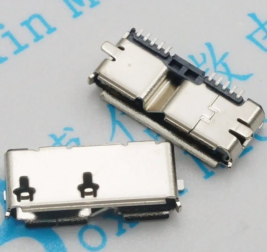 

50pcs Micro USB 3.0 B Type SMT Female Socket SMD2 10pin USB Connector for Samsung Mobile Hard Disk Drives Data Interface