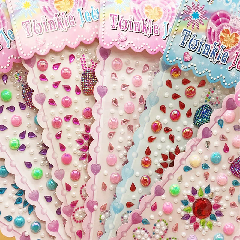 

5 шт. детские акриловые алмазные наклейки/Детские Мультяшные Цветочные радужные наклейки Стразы для игрушек «сделай сам», бесплатная доста...