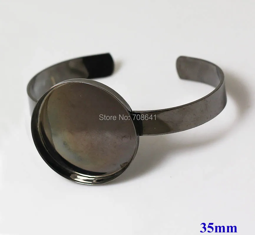 Пушистая металлическая черная тональная латунная пустая основа для браслета