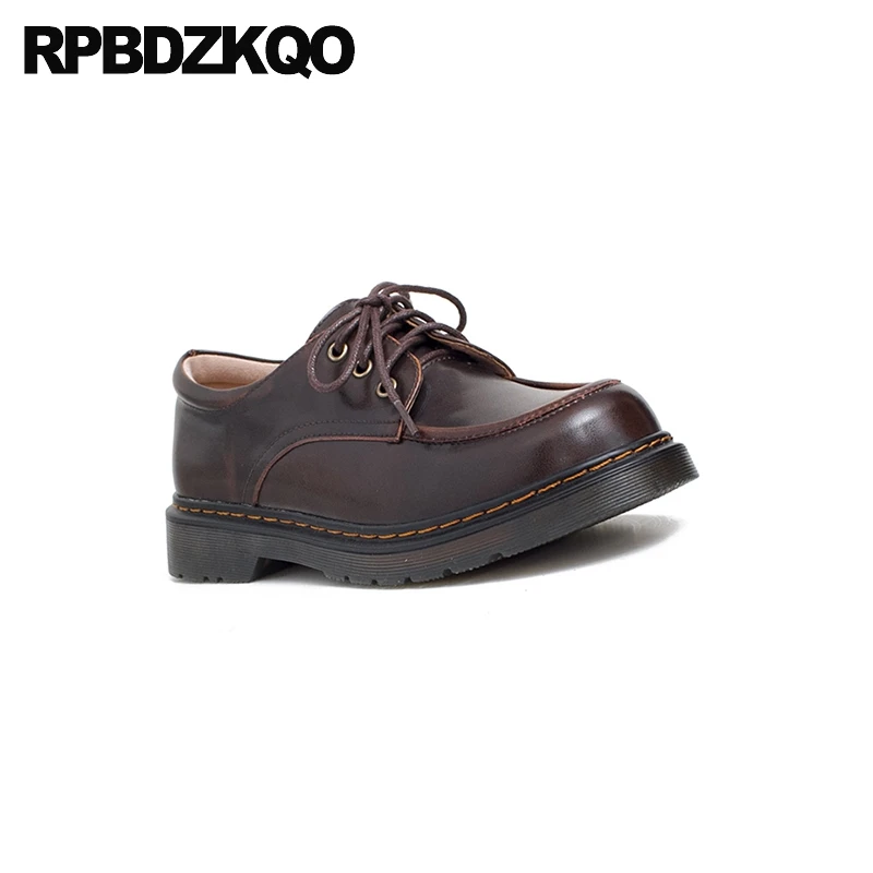 Женские оксфорды на шнуровке винтажные туфли плоской подошве в британском