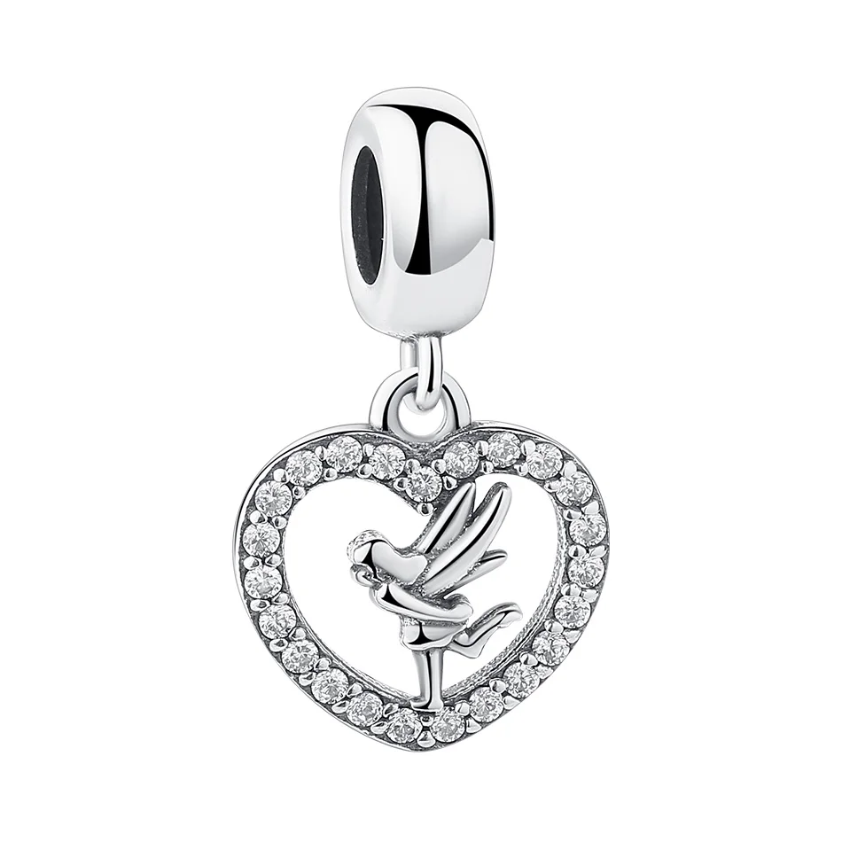 PY1784 925 Sterling Silver Bead Charms Locket Love Heart Lucky Clover Charm Fit Original Pandora Bracelet Necklace DIY Jewelry Making - Цвет: PY1784